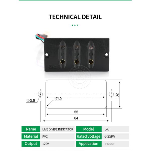 DOWE L-6 Capacitive Voltage Presence Indicator is designed specifically for medium voltage switchgear