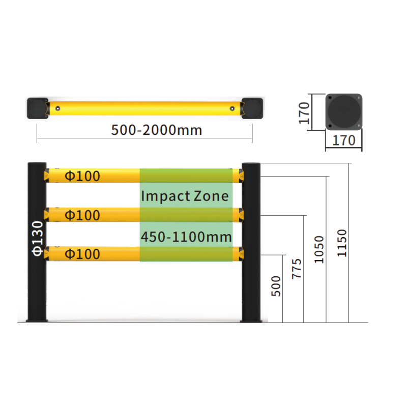 Warehouse Protective Flexible Barricades Polymer Guardrail