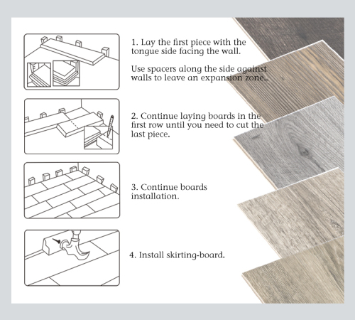 Modern Design Wood and Marble Pattern SPC Flooring Tiles Easy-to-Clean Click System