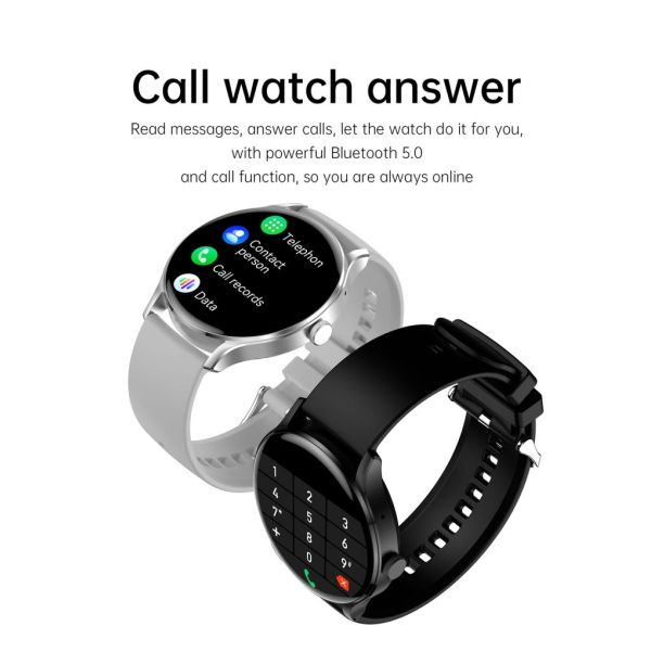 HK33 Fitness Tracker Smart Watch Round Offline Payment NFC Control Bracelet Indestructible