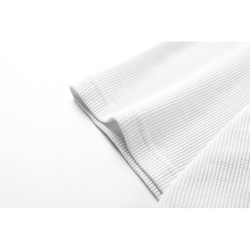 Minimalist Waffle O-Neck Regular Fit Solid Knitted Printed Cotton-Polyester Vintage T-shirt for Men's Autumn Casual OEM