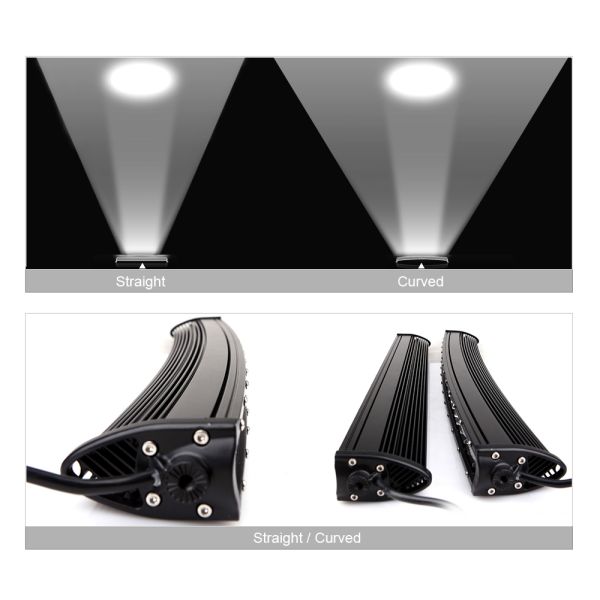 3D 120W 150W 180W 240W Super Slim Single Row Curved Led Light Bar Combo Beams For 4x4 Offroad SUV 4WD ATV Driving Work L