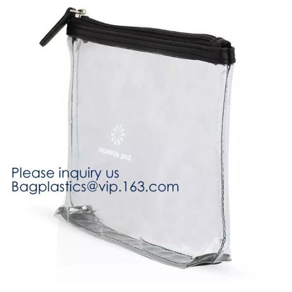 Wholesale Travel Transparent Bag Promotion Gift Cosmetic Bag Clear EVA Makeup Pouch,PVC/EVA cosmetic bag, PVC wine bag,
