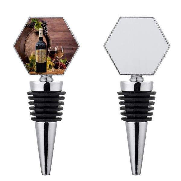 Double Sided Sublimation Wine Bottle Stopper Custom Wine Stoppers For Heat Transfer