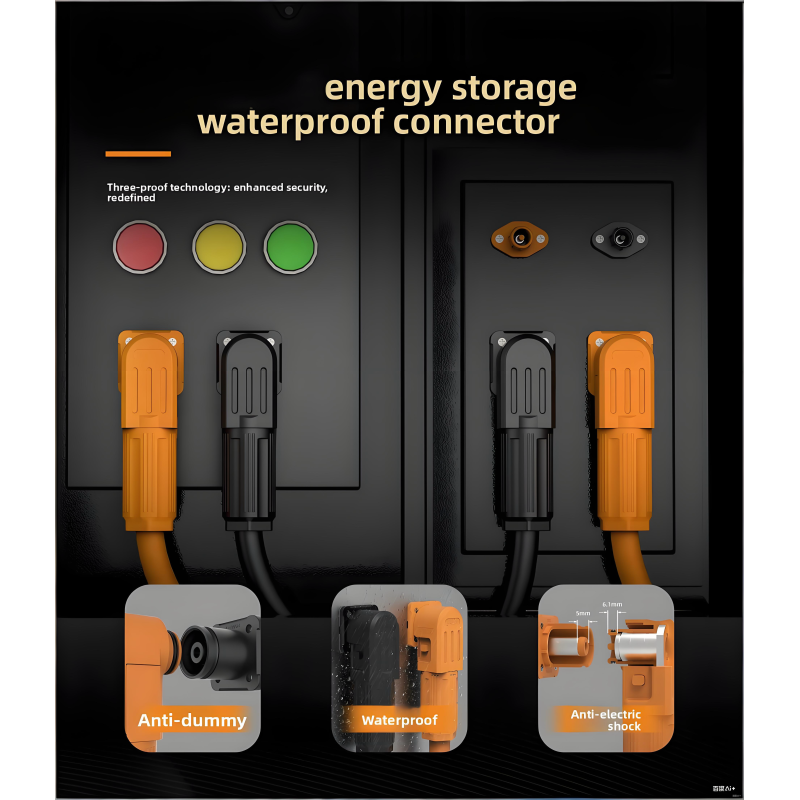 PG50A-OR-IP67 Fixed (Non-Rotatable) Energy Storage Connector - Orange Positive, Stud Mount