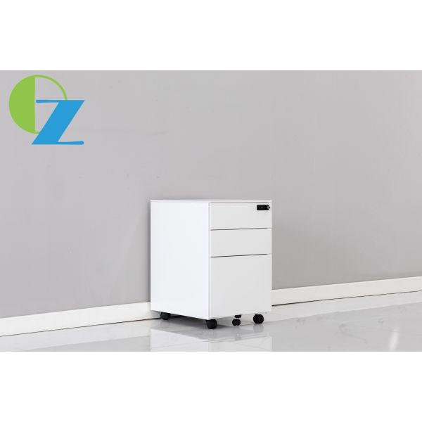W300 Steel Side Open Mobile Pedestal Filing Storage Cabinet 3 Drawers With Code Lock