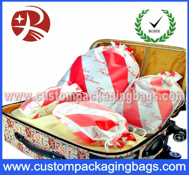 Waterproof Plastic Custom Printed Drawstring Bags For Clothing And Shose Packing
