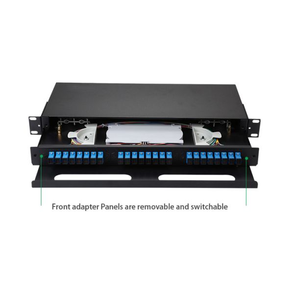 19 Inch 24 Port Slide-out Drawer Enclosure Fiber Optic Terminal Box for Data Centers and Pre-terminated Installations