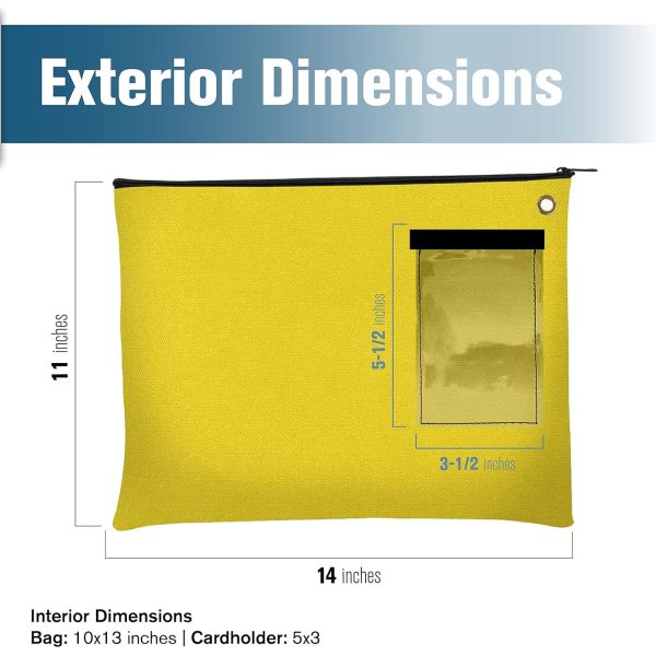 Canvas Interoffice Mailer, 14 oz. | 14W x 11H | Transit Bag | Large Zipper Bag with Grommet | Use with Padlock