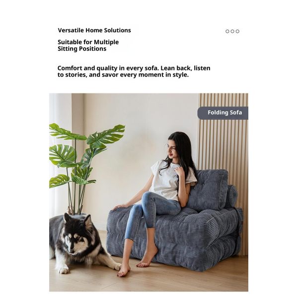 Single Seat Foldable Sofa Beds Convertible Sleeper Chair Compressed Sofa Square Modern Living Room Lounge Lazy Floor Sofa