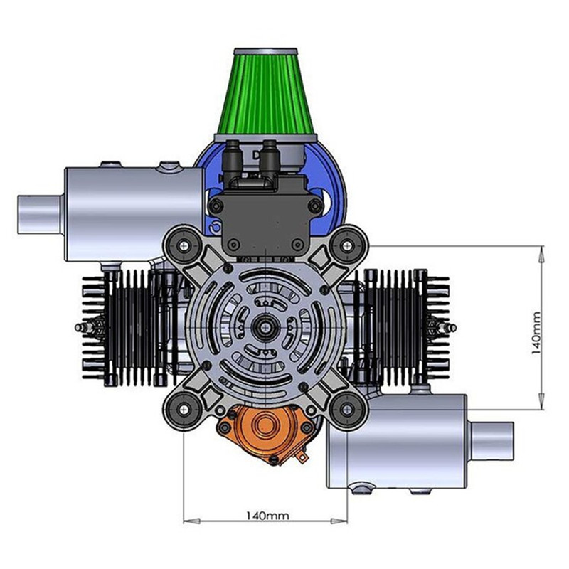 New Dle200 Cc Gasoline Engine for Paramotor ( Standard Version)