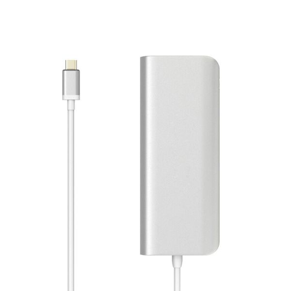 Aluminum Type C Adapter with Port Gigabit Ethernet Port USBC Power Delivery 2 USB 3.0 Ports SD Card Reader for mac