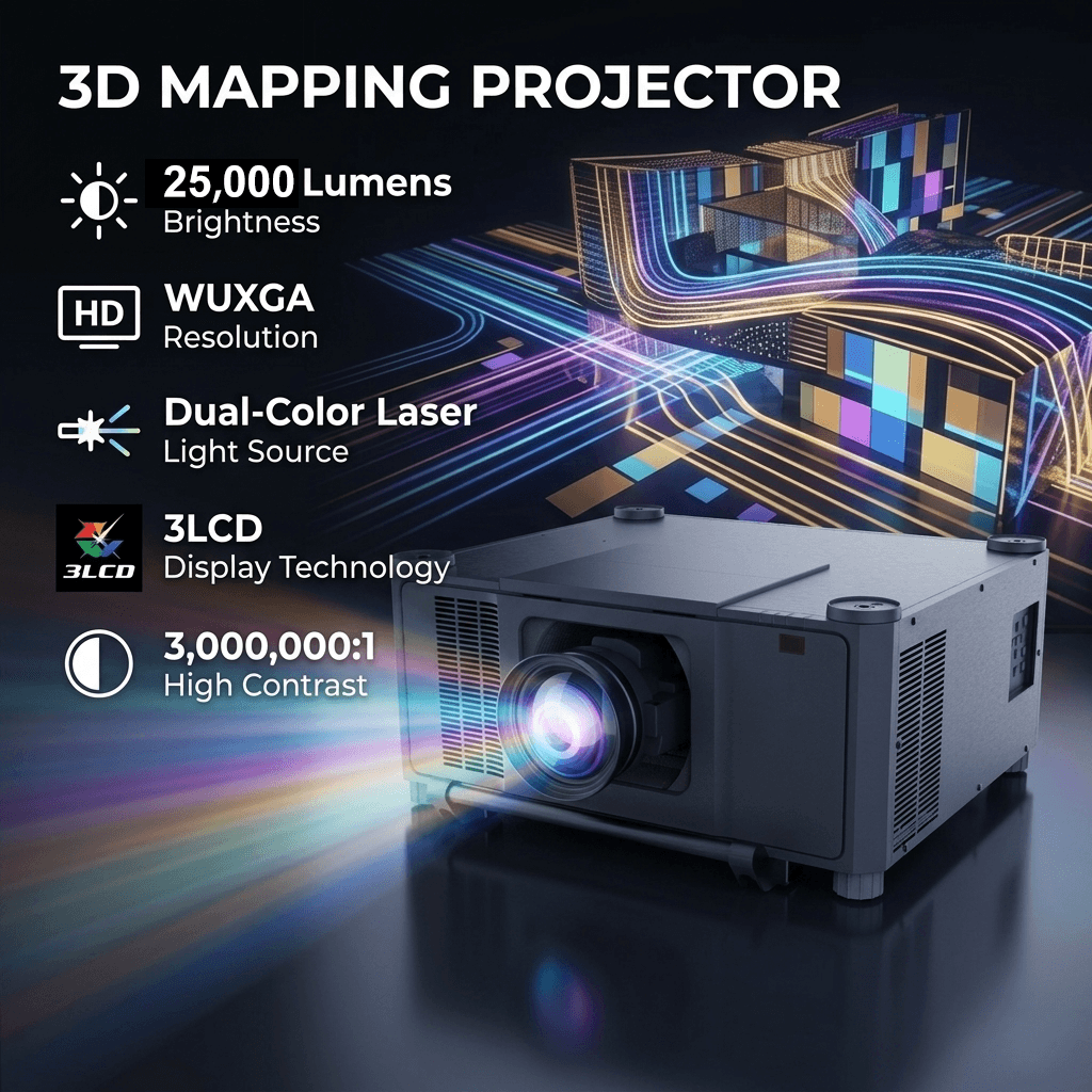 3D Mapping Projector 25000 ANSI Lumens WUXGA Resolution for Large Venue Professional Projection