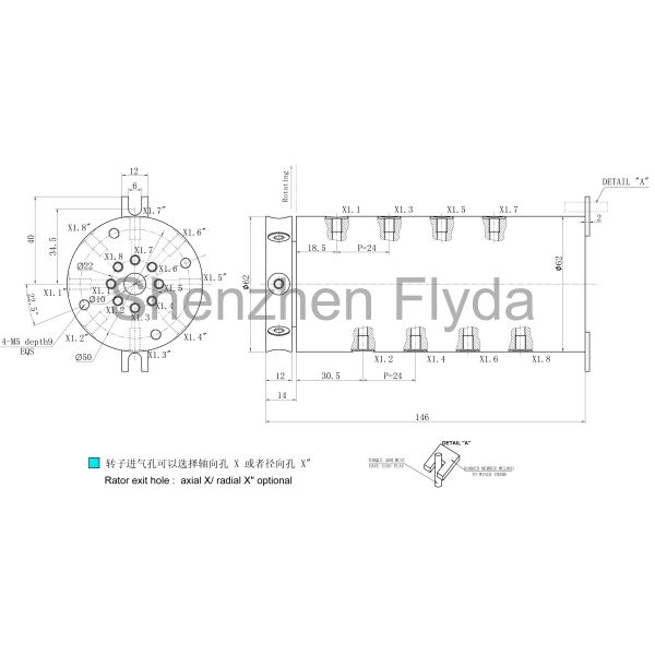 pneumatic rotary joint 8 passages
