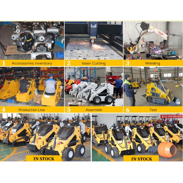 Tracked Vehicle Mini Loader Rubber Crawler Skidsteer Brush Mower Skid Loader