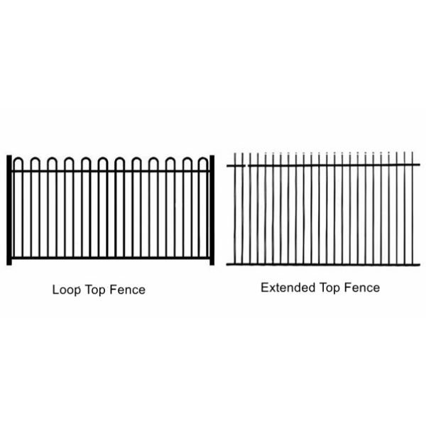 Black Metal Steel Picket Fence