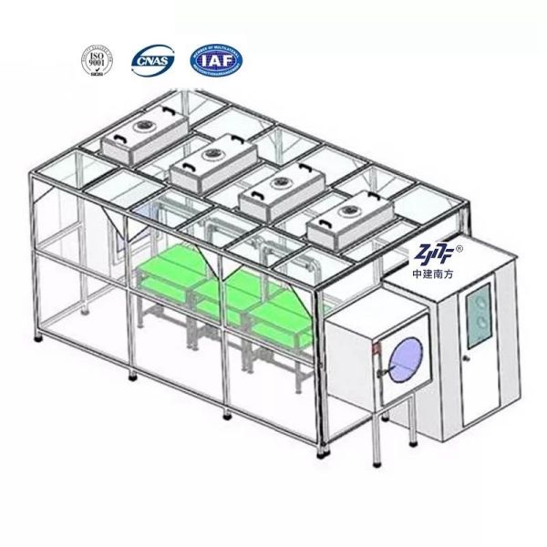 Modular Anti Static Prefabricated Modular Clean Rooms 0.5um Particle Dust Free ISO