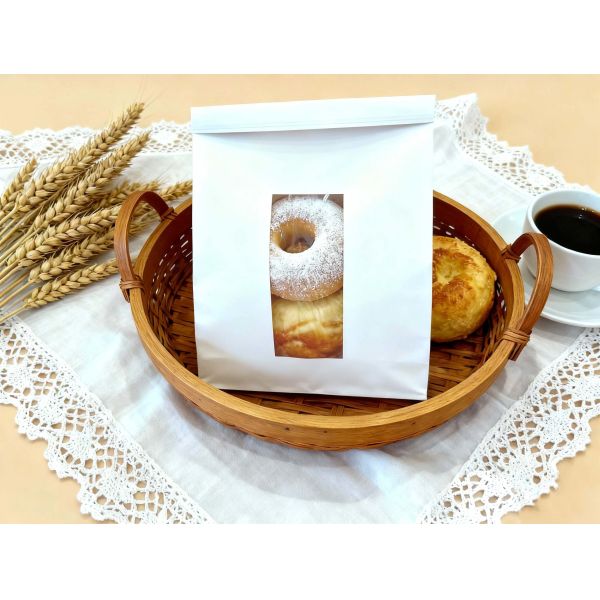 Customized Window SOS Kraft Paper Bag With Tin Tie Clear Window Use For Baked Food Tough And Good Tear Resistance Loading Heavier Items Bakery Bag