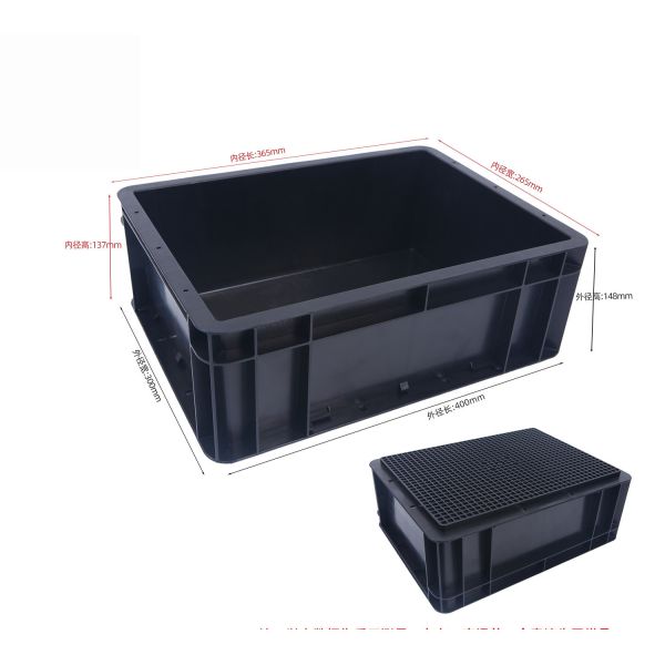 400x300mm Storage Container Stackable ESD Industrial Plastic Storage Bin Box Conductive Crate