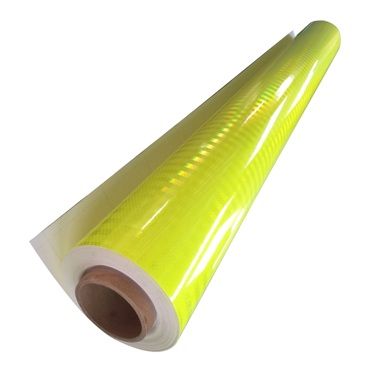 PC Material Adhesive Prismatic Reflective Sheeting Vinyl For Road Sign Engineering Grade