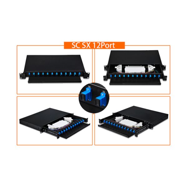 19 Inch 24 Port Slide-out Drawer Enclosure Fiber Optic Terminal Box for Data Centers and Pre-terminated Installations