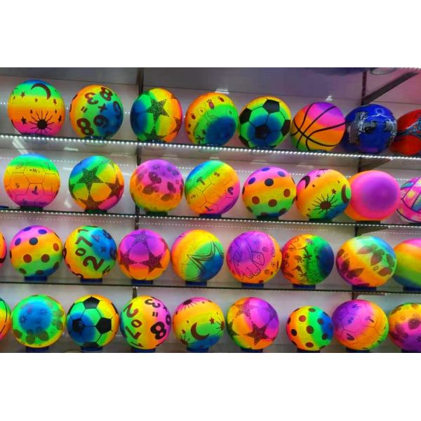 PVC Inflatable Rainbow Patterned Bounce Ball 60g 70g 80g 90g 100g