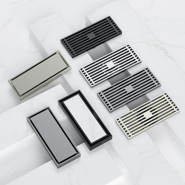 Electroplating Concealed Shower Drain , Brass Deodorant Tile Insert Floor Drain