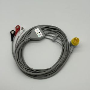Lifegain CU-HD1 12Pin One Piece ECG Cable 3 Leads AHA Snap