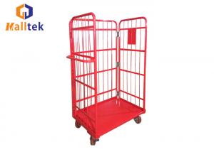 China 300kgs Three Side Collapsible Warehouse Roll Cage Cart on sale
