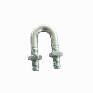 China Plain Cable End Fittings Pipe Size Zinc Plated Round Bend U-Bolt With Hex Nuts on sale