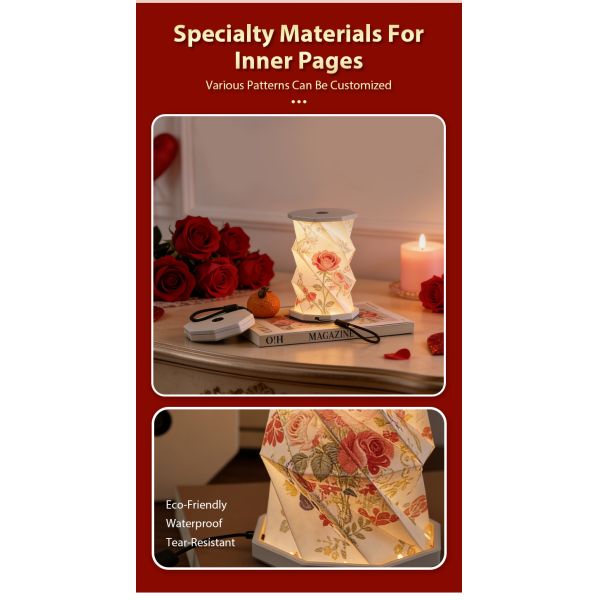 3D Novelty Folding Handmade Paper Lights Table Lamp Customized