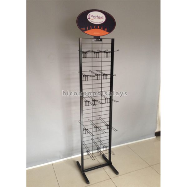 Simple Hanging Retail Display Fixtures 5 Tier 25 Prong Wire Counter Display Rack