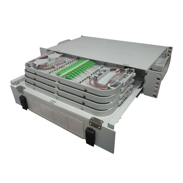 48 Ports Sliding Fiber Optic Cable Patch Panel ODF 2U 19 Inch Rack Mount SC Adapter DRAWER DISTRIBUTION BOX