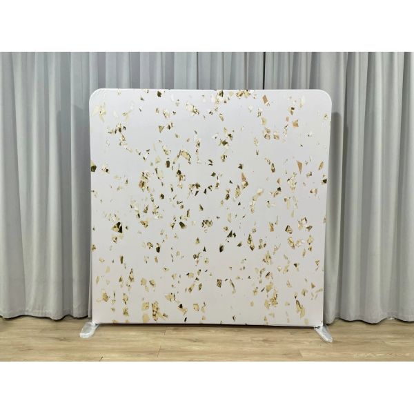 7.6x7.6ft Pillowcase Backdrop Gold Sprinkle Printed Fabric Backdrops