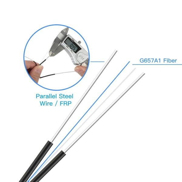 1F 2F Outdoor Aerial Optical Fiber Drop Cable FTTH LSZH Material Singlemode G.657A Cable GJYXFCH