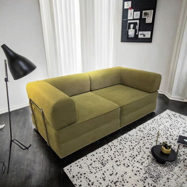 Stylish Velvet Corner Sofa Compression Sofa Set Folding Sofa Bed for Living Room Decor Sponge Filling Fabric for Hotel Apartment