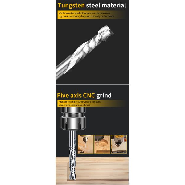 Yingba Hot Sale Tungsten Carbide Cnc Router Bits for Wood Carving Inserts Carbide Compression up Cut Down Milling Cutter