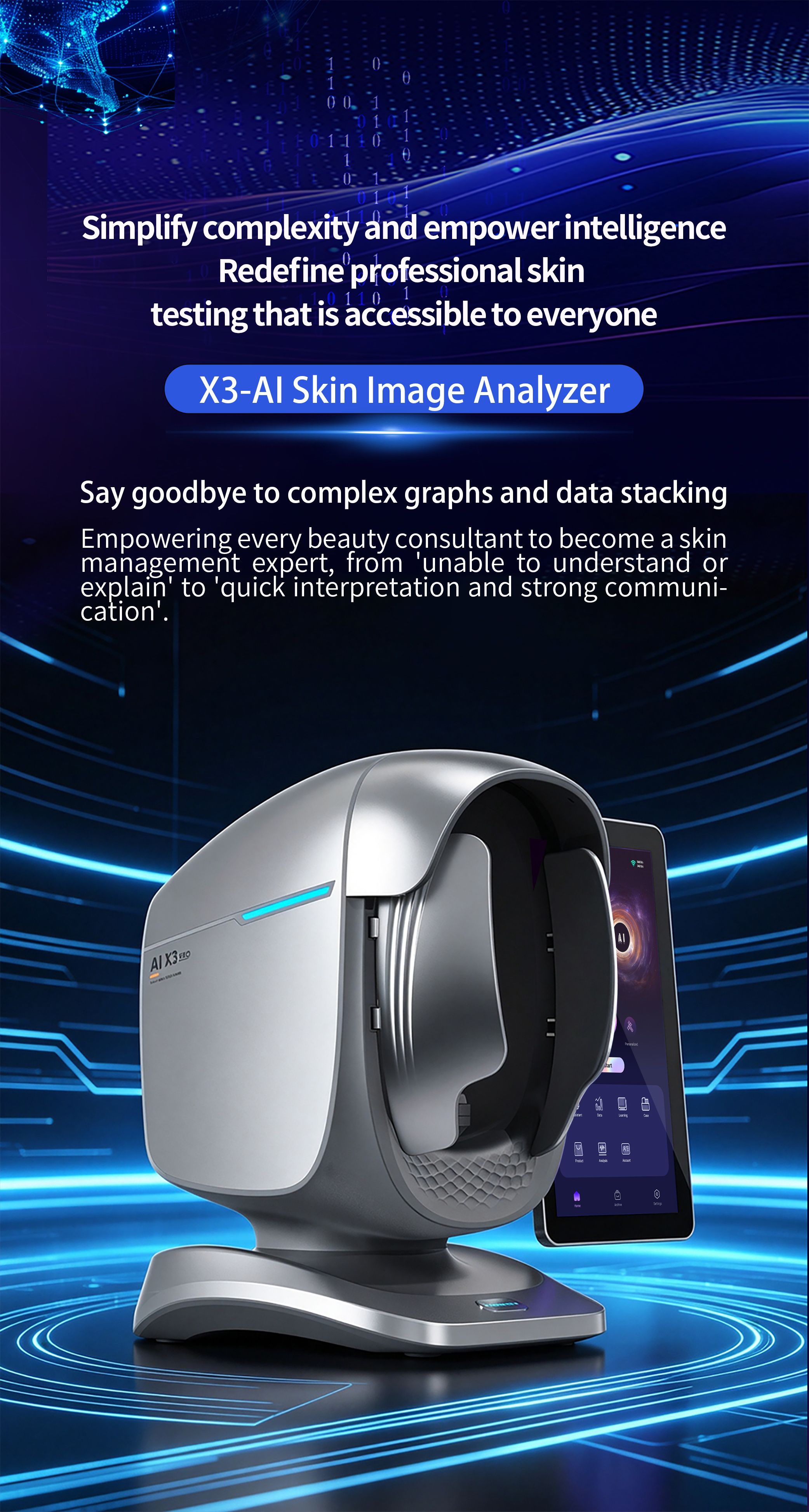 X3 Skin Pigmentation Analyzer AI Spot Detection Machine 15.6 Inch Screen Salon Facial Equipment