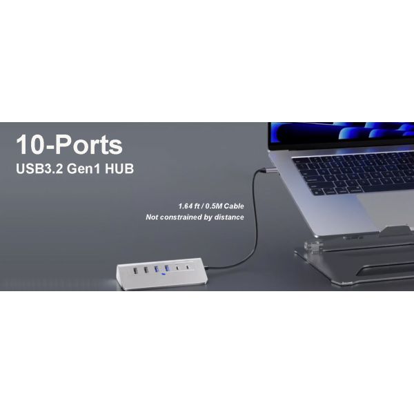 Multi Functional 10 Ports USB HUB 5Gbps 10in1 4K HDMI Ethernet Hub