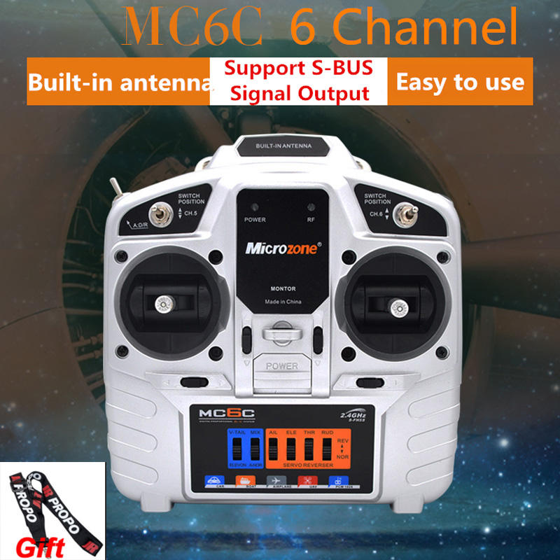 MicroZone MC6C 2.4G 6CH Controller Transmitter Receiver Radio System For RC Airplane Drone Multirotor Helicopter Car Boat