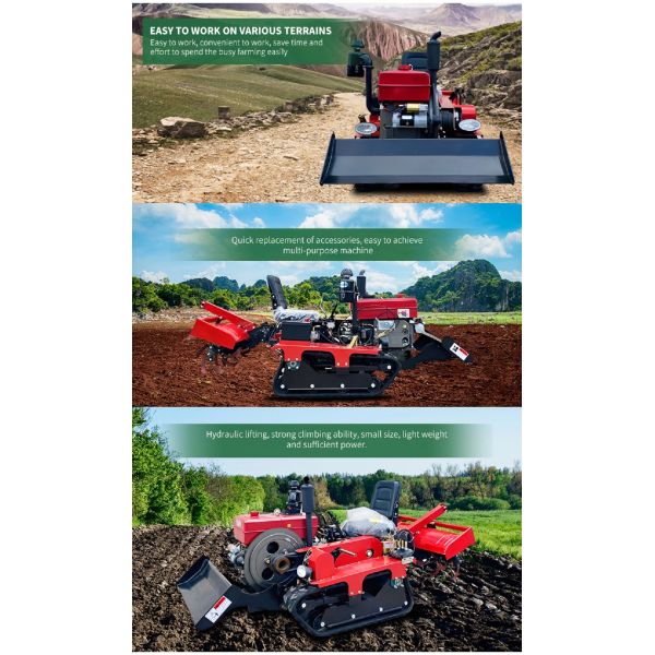 Rubber Track Small Crawler Tractor Multifunctional Paddy Field Crawler Mini Tractor 25 Hp