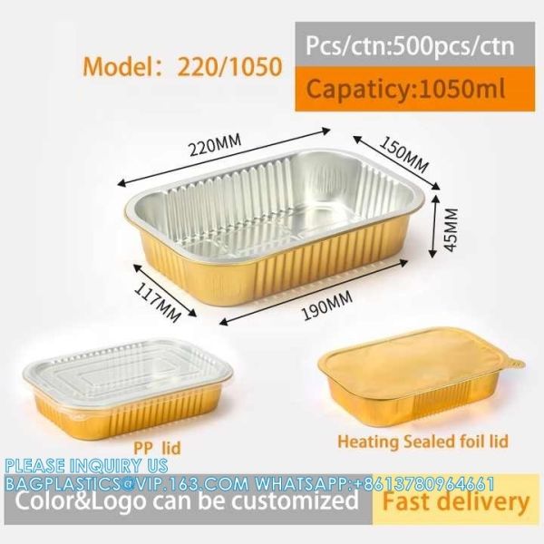 580ml/1.25LB., Sturdy Aluminum Foil Pans With Lids For Cooking, Baking, Reheating, Freezer, Oven, Recyclable