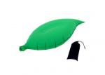Sleeping Inflatable Travel Pillow Green Leaf Shape Polyester / Cotton Material