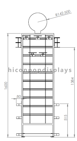 Retail Metal Display Racks / Flooring Umbrella Display Rack Stand