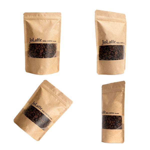 Customizable Stand up Pouch With Window Kraft Paper Food Packaging Bag Ziplock Bag