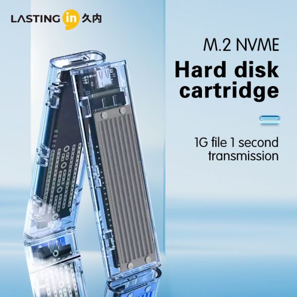 1000mb/s M2 SSD Case To Usb Type C Transparent Hard Drive Enclosure