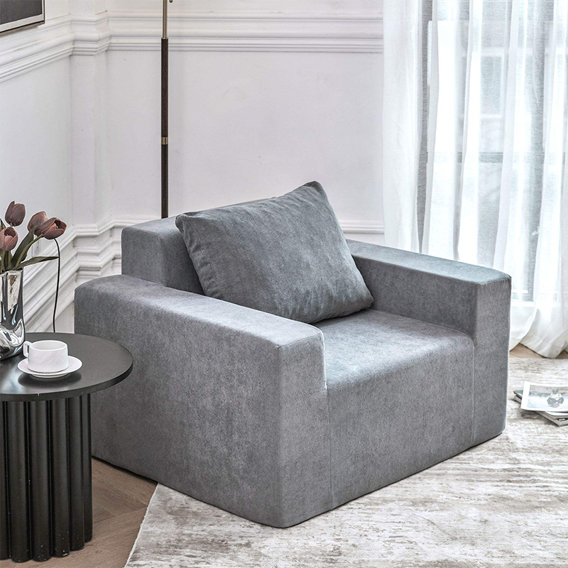 Single Double Seat Convertible Modular Sectional Sofa Fabric Tofu Block Frameless Cloud Couch Compressed Sofa Living Room School