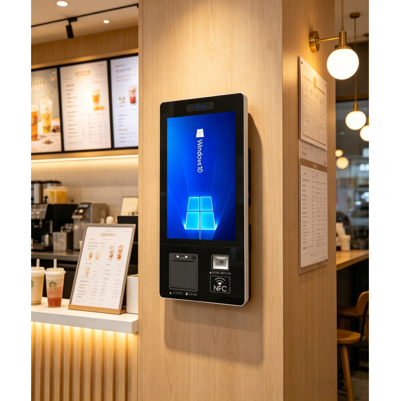 Payment Terminal with Auto-Cutter Printer and High-Speed Scanner, All-in-One Checkout Machine for Pharmacy/Grocery