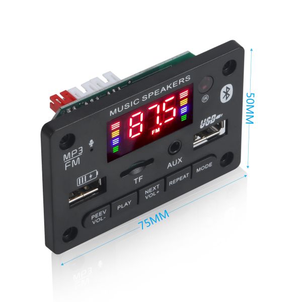 Wireless BT 5.0 MP3 Player Module with 6-12V DC and Lossless Audio Support for Car Audio Systems