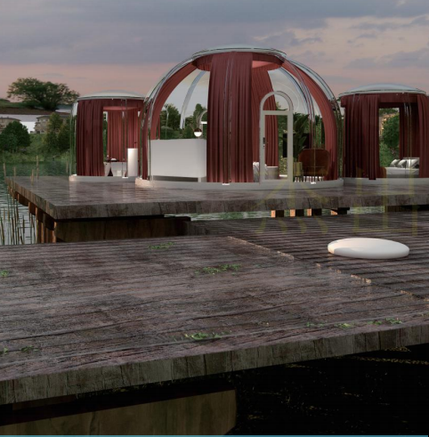 PC Bubble Panoramic Geodesic Dome Tent With Insulation